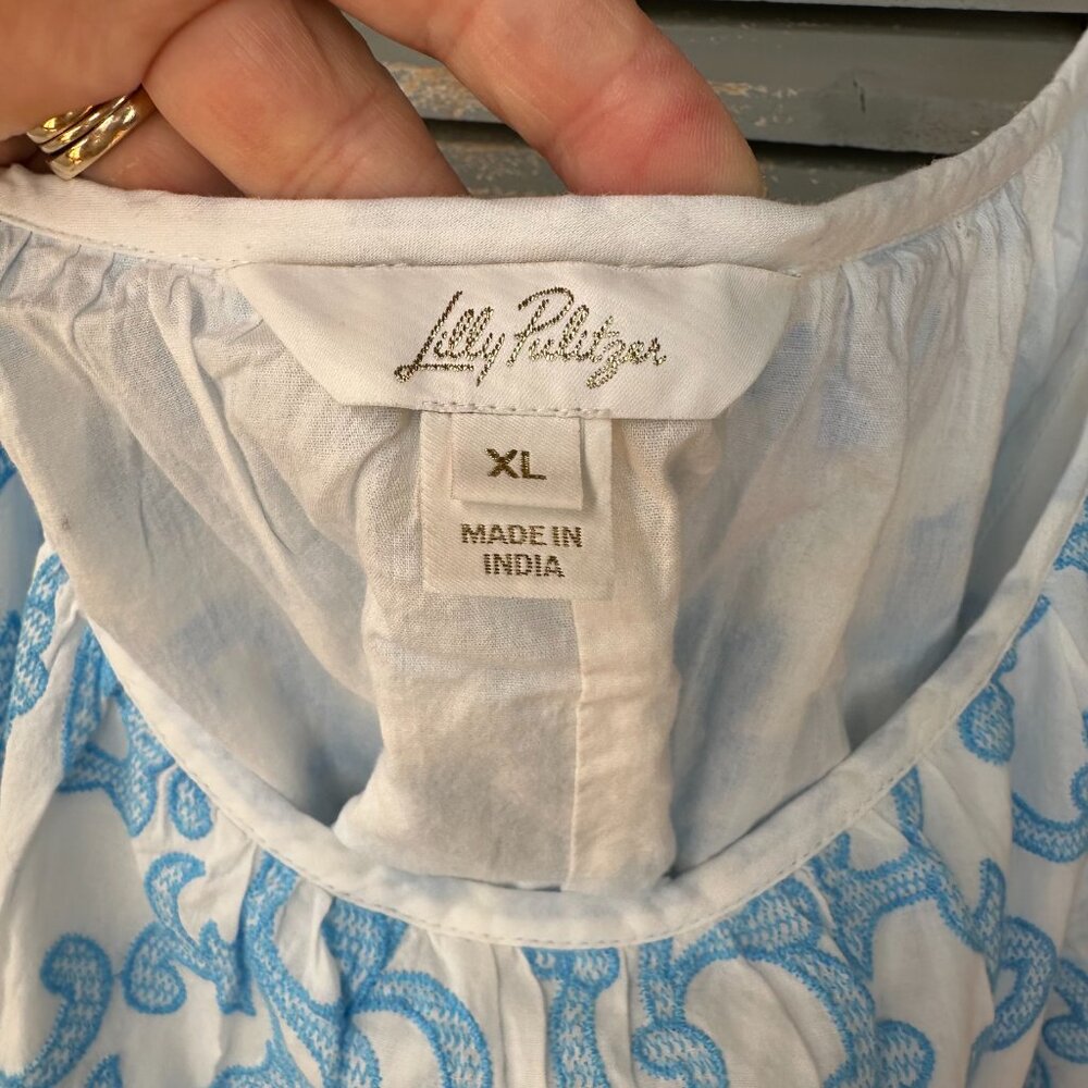 Lilly Pulitzer Amerie Embroidered Midi Dress Flamingle Sz XL - Picture 6 of 14